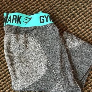 GYMSHARK FLEX LEGGING CHARCOAL MARL/PALE TURQUOISE
